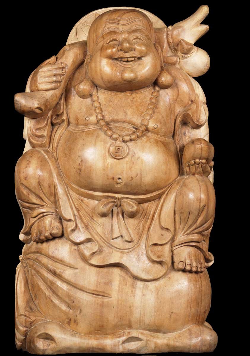 SOLD Joyous Buddha of Wealth Seated on Gold 25"